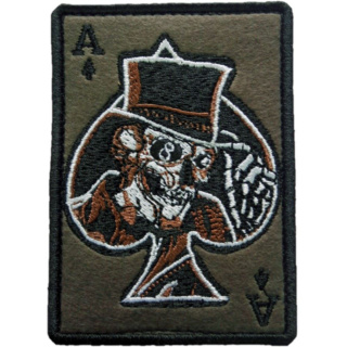 Haasta Naszywka Ace of Spades AS PIK Olive 10x7cm