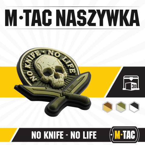 M-Tac Naszywka No Knife - No Life 3D PVC Olive