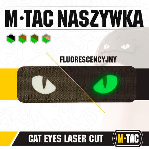 M-Tac Naszywka Cat Eyes Laser Cut Kocie oczy Ranger Green/GID