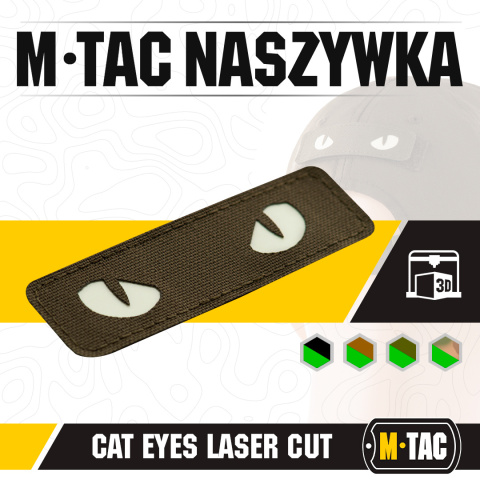 M-Tac Naszywka Cat Eyes Laser Cut Kocie oczy Ranger Green/GID