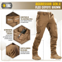 M-Tac Spodnie taktyczne Aggressor Gen. II Flex Coyote Brown