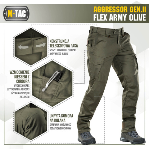 M-Tac Spodnie taktyczne Aggressor Gen. II Flex Army Olive