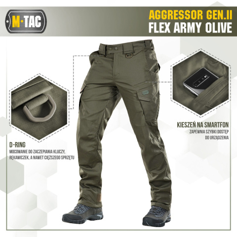 M-Tac Spodnie taktyczne Aggressor Gen. II Flex Army Olive