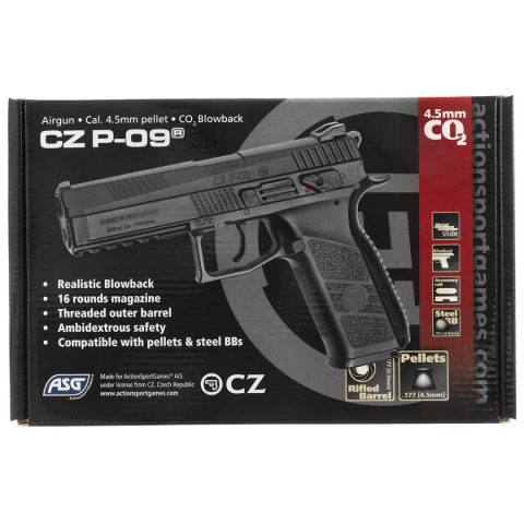 ASG CZ P-09 GBB Diabolo 4,5mm Pistolet Wiatrówka CO2 17537