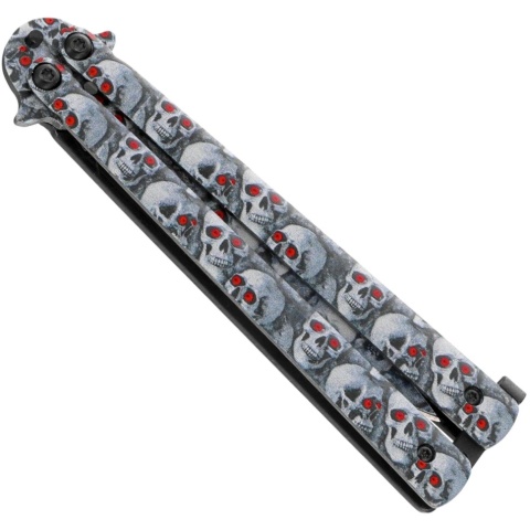 Martinez Albainox 3D Skull Printed Steel Nóż motylkowy 02220