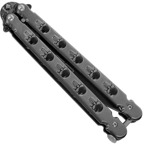 Martinez Albainox Skull RainBlack Steel Nóż motylkowy 02278