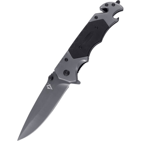 Dominator Nóż ratowniczy Szaro-czarny