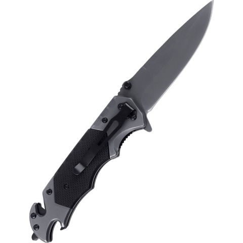 Dominator Nóż ratowniczy Szaro-czarny