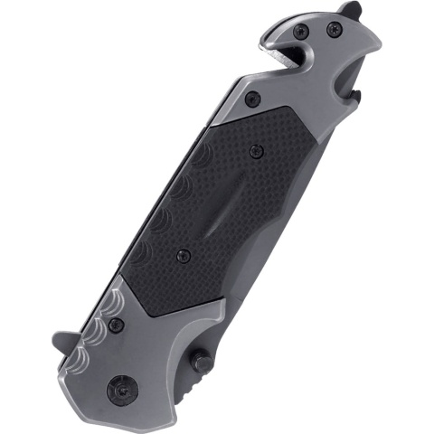 Dominator Nóż ratowniczy Szaro-czarny