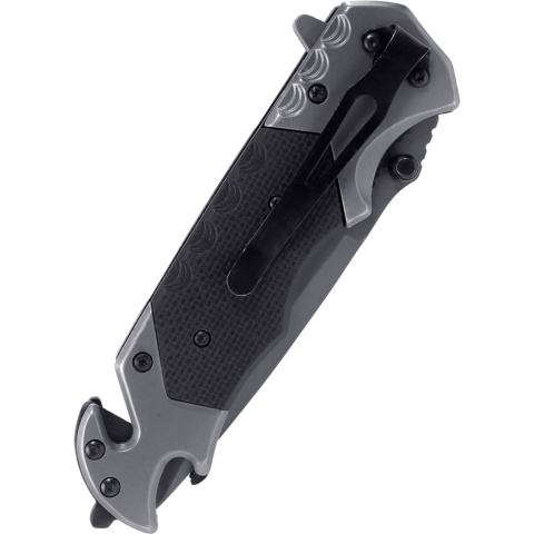 Dominator Nóż ratowniczy Szaro-czarny