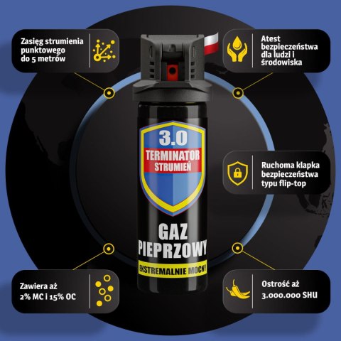 Antybandyta Gaz pieprzowy Terminator 3.0 3mln SHU 50ml