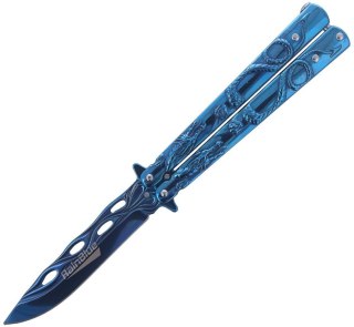 Martinez Albainox Balisong Nóż motylkowy RainBlue Titanium 02185