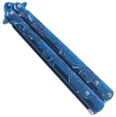 Martinez Albainox Balisong Nóż motylkowy RainBlue Titanium 02185