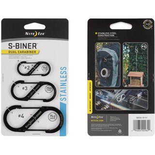 Nite Ize Karabinki S-Binner Set #2, #3, #4 Czarne SB234-03-01