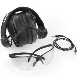 RealHunter Słuchawki strzeleckie Active PRO aktywne czarne + okulary