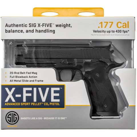 Sig Sauer P226 X-Five Blow Back Wiatrówka CO2 AIR-X5-177-BLK