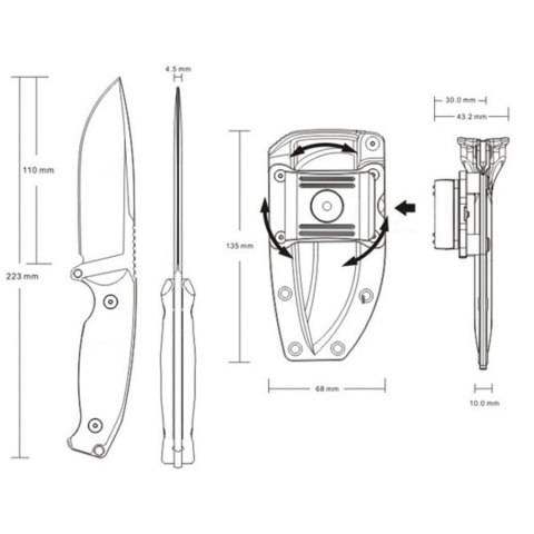 Ruike Nóż outdoorowy Jager F118-G Oliwkowy