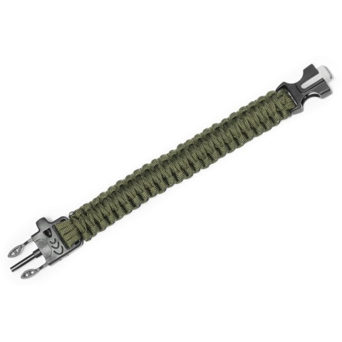 GM Bransoletka paracord 3w1 Army Green